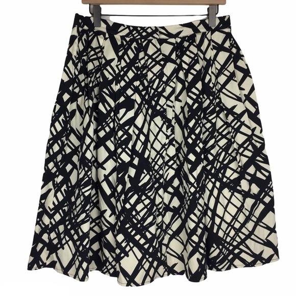 BANNED Retro Skirt Pleated Full Rockabilly 50s Abstract Mod Size 10 US 14 UK - Picture 4 of 11